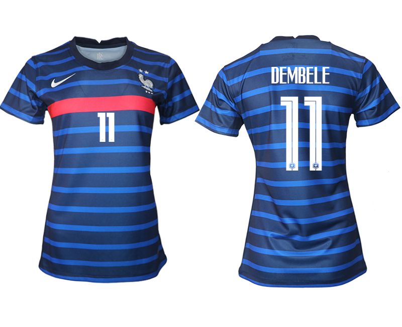 Cheap Women 2021-2022 France home aaa version blue 11 Soccer Jerseys